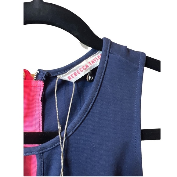 Rebecca Taylor Navy Blue Crew Neck Mini Dress Size 10 - Picture 4 of 6